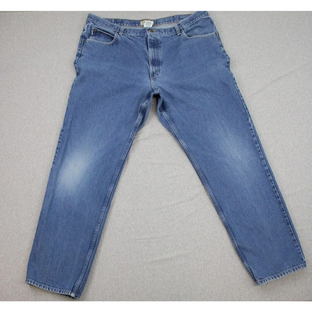 LL Bean Jeans Mens 42 X 34 Blue 100% Cotton Classic Fit Straight Leg